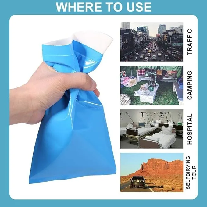12PCS Pee Bags, Urine Bags for Travel, Disposable Urine Bags, Pee Bags for Travel for Women, Pee Bags for Travel for Men, Disposable Urine Bags for Women, Disposable Urinals for Men, blue