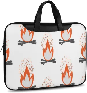 14 Inch Laptop Computer PC Shoulder Bag Carrying Case,Cartoon Firewood Burn Laptop Case Water-Repellent Briefcase