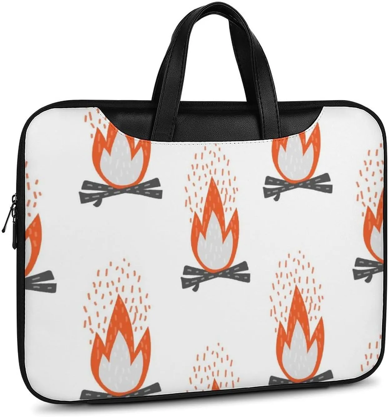 14 Inch Laptop Computer PC Shoulder Bag Carrying Case,Cartoon Firewood Burn Laptop Case Water-Repellent Briefcase