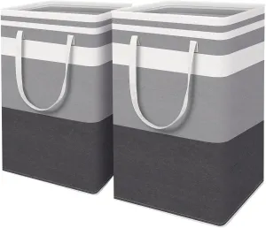 2-Pack Collapsible Large Laundry Basket, 75L Freestanding Waterproof Slim Laundry Hampers with Handles,Dirty Clothes Hamper for Dorm Laundry Room Bathroom Bedroom