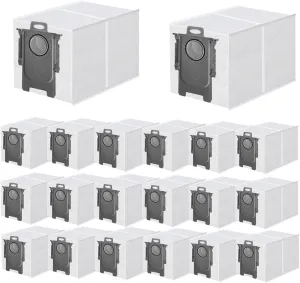 20 Pack Dust Bag Replacement for Roborock Saros 10/ 10R/Q Revo/Qrevo S/Qrevo Pro/Qrevo MaxV/Qrevo Master/Qrevo Plus/S8 Max Ultra/S8 MaxV Ultra/Qrevo Slim Vacuum Cleaner, 3.0L Large Capacity