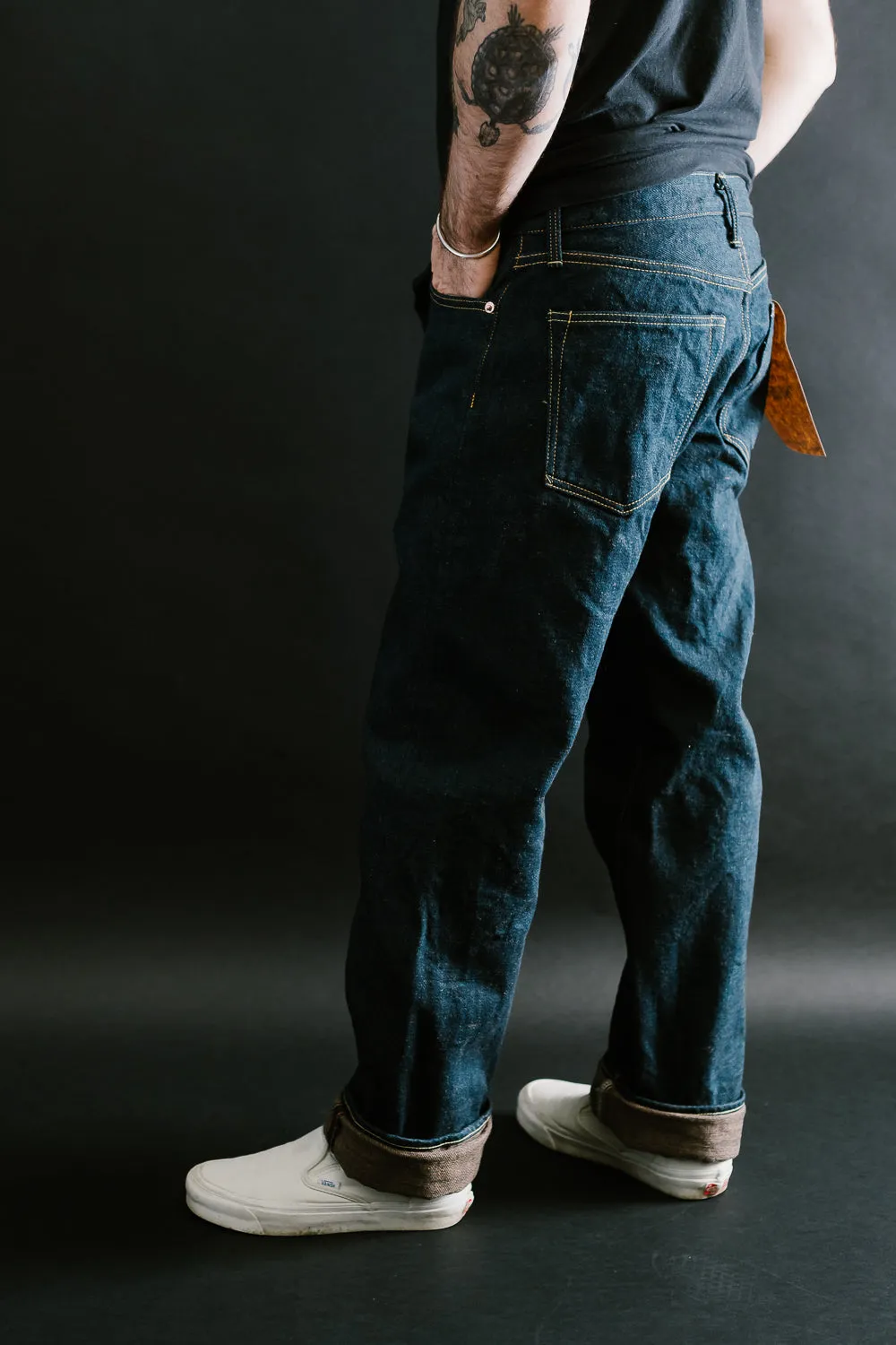 288ZR-KABEG - 20oz "Secret Kabuki Kakishibu Brown" Selvedge Denim - Classic Straight