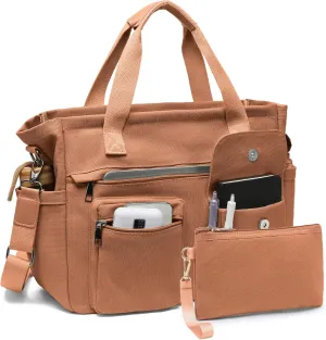 2Pcs/Set Large Canvas Tote Bag for Women, Laptop Work Bags Crossbody Shoulder Hobo Messenger Handbag Purse Travel Gym Totes