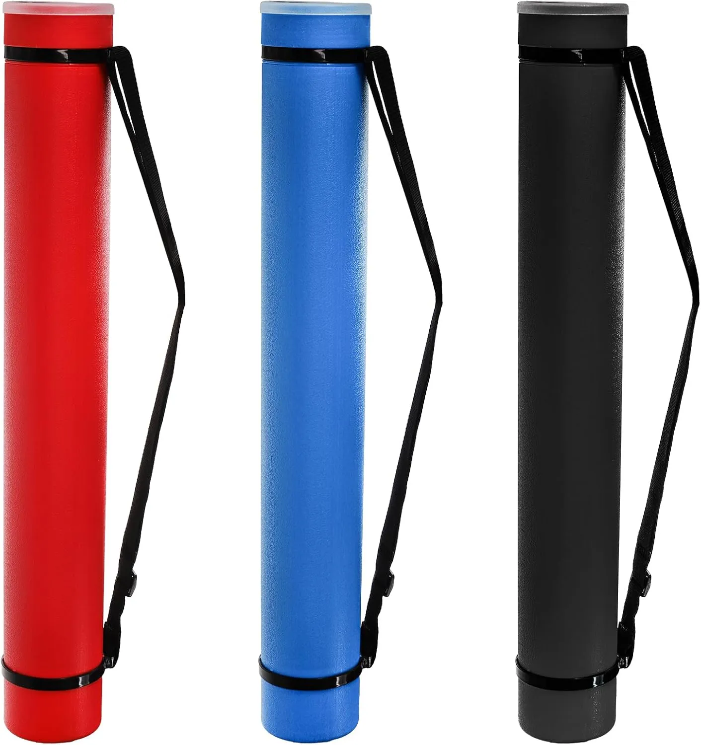 3 Packs Extendable Poster Tube, 25" to 42.5" Waterproof Blueprint Holder with Strap, Portable Telescoping Carrying Case with Lid for Maps, Art and Drawings, Round Storage Container for Document