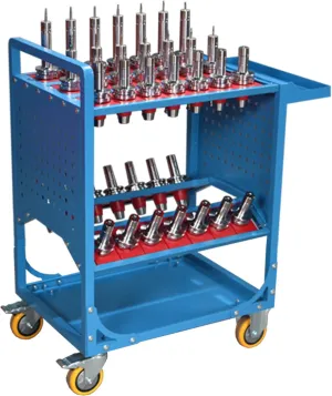 35 Capacity CAT/BT40 CNC Service Carts with Wheels, CNC Tool Holder Transfer Cart, Multi-Function Workshop Mobile CNC Tool Storage Cart, CNC Tool Holder Keeper