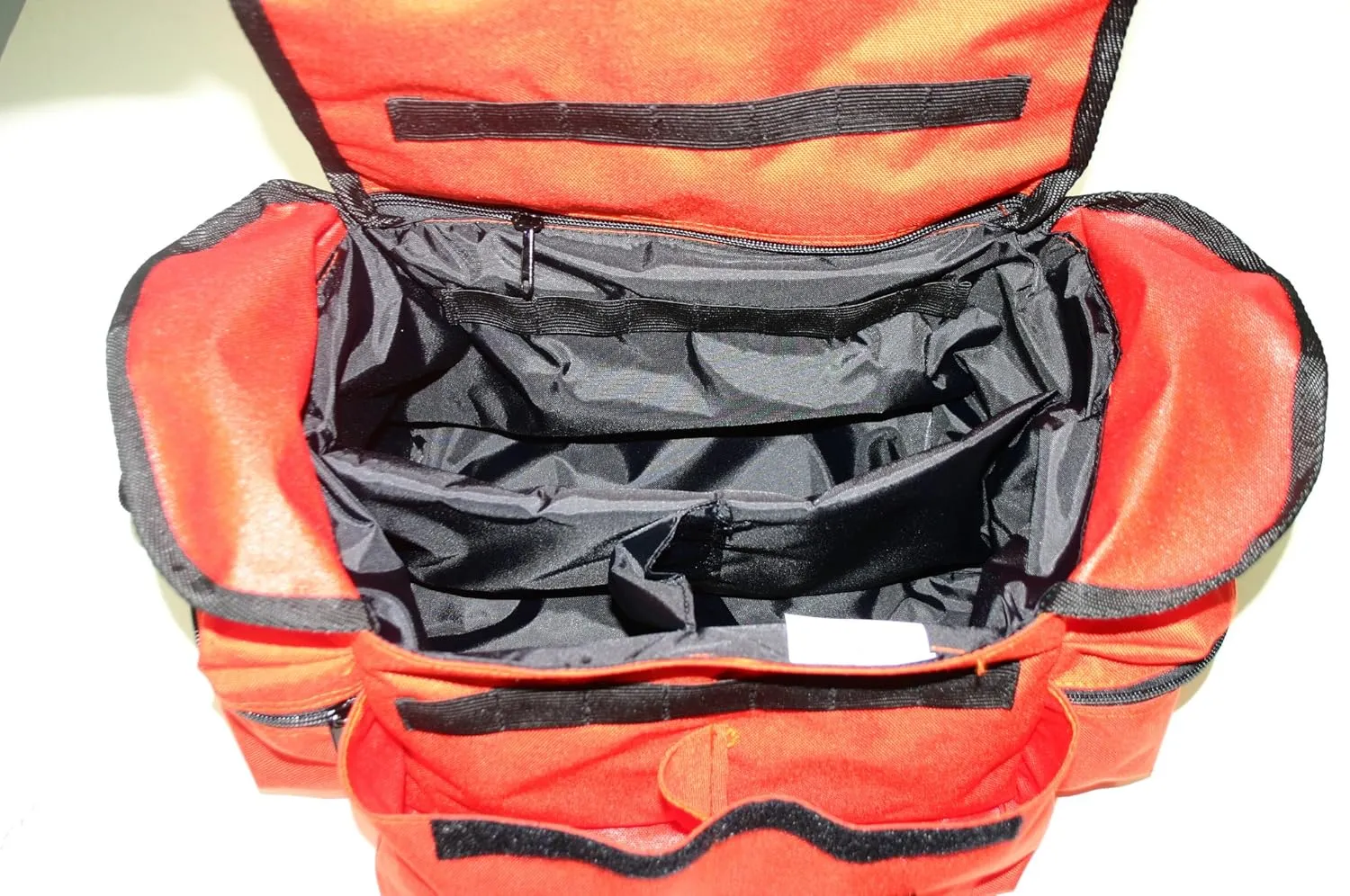 36001S-OR Standard Trauma Bag with "Inner Main Compartment" Dimensions of 12"L x 8"W x 7"H Plus Two Extra Long Web Handles and Adjustable Shoulder Strap, Nylon, Orange