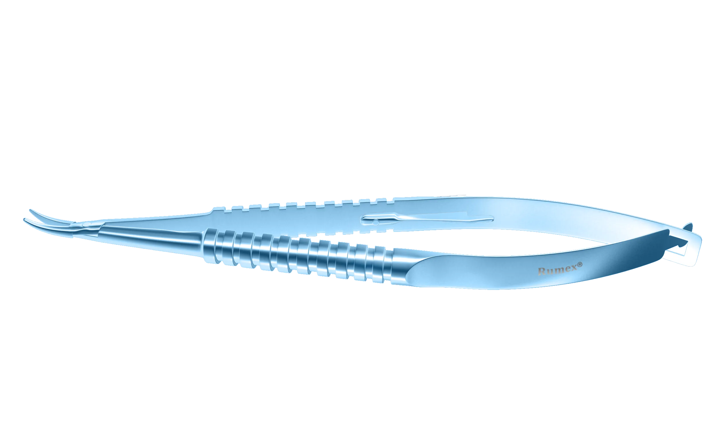 451R 8-060T Barraquer Needle Holder, 12.00 mm Standard Jaws, Curved, with Lock, Long Size, Length 125 mm, Titanium