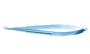 451R 8-060T Barraquer Needle Holder, 12.00 mm Standard Jaws, Curved, with Lock, Long Size, Length 125 mm, Titanium