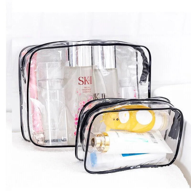 4PCS Transparent Toiletry Bags Set PVC Assorted Sizes