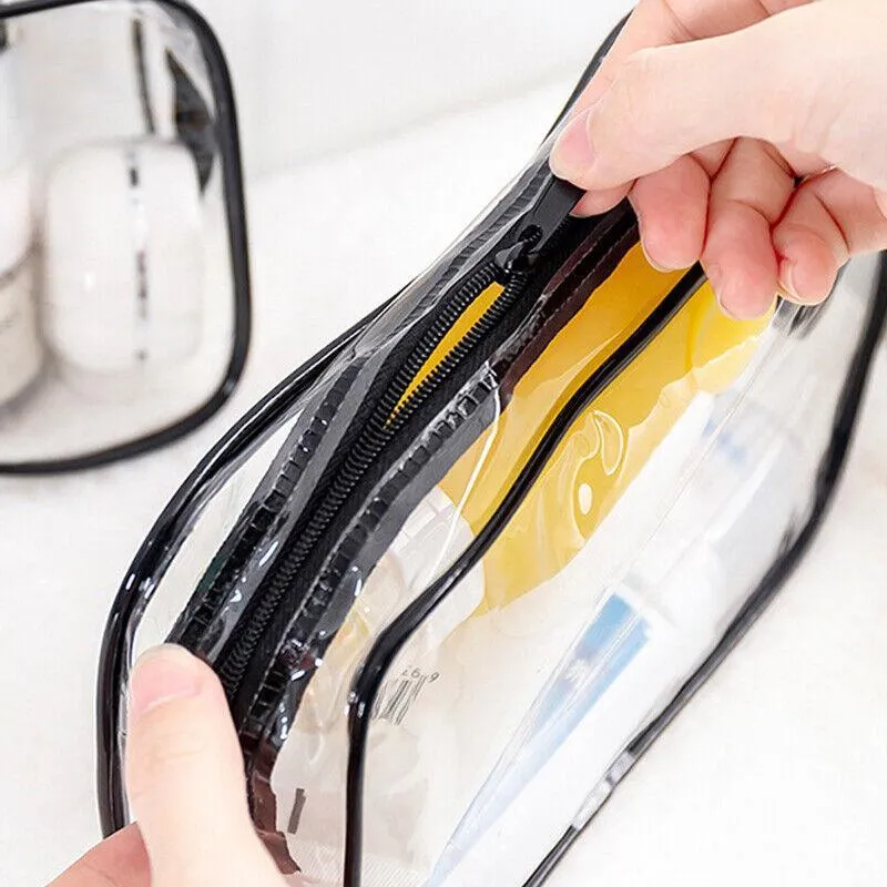 4PCS Transparent Toiletry Bags Set PVC Assorted Sizes