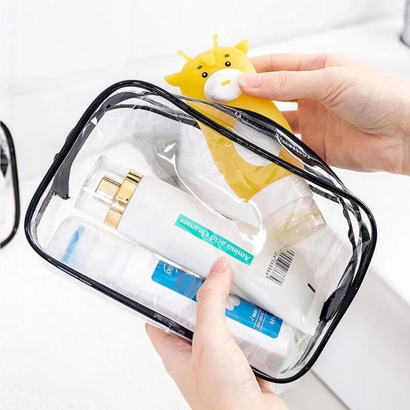 4PCS Transparent Toiletry Bags Set PVC Assorted Sizes