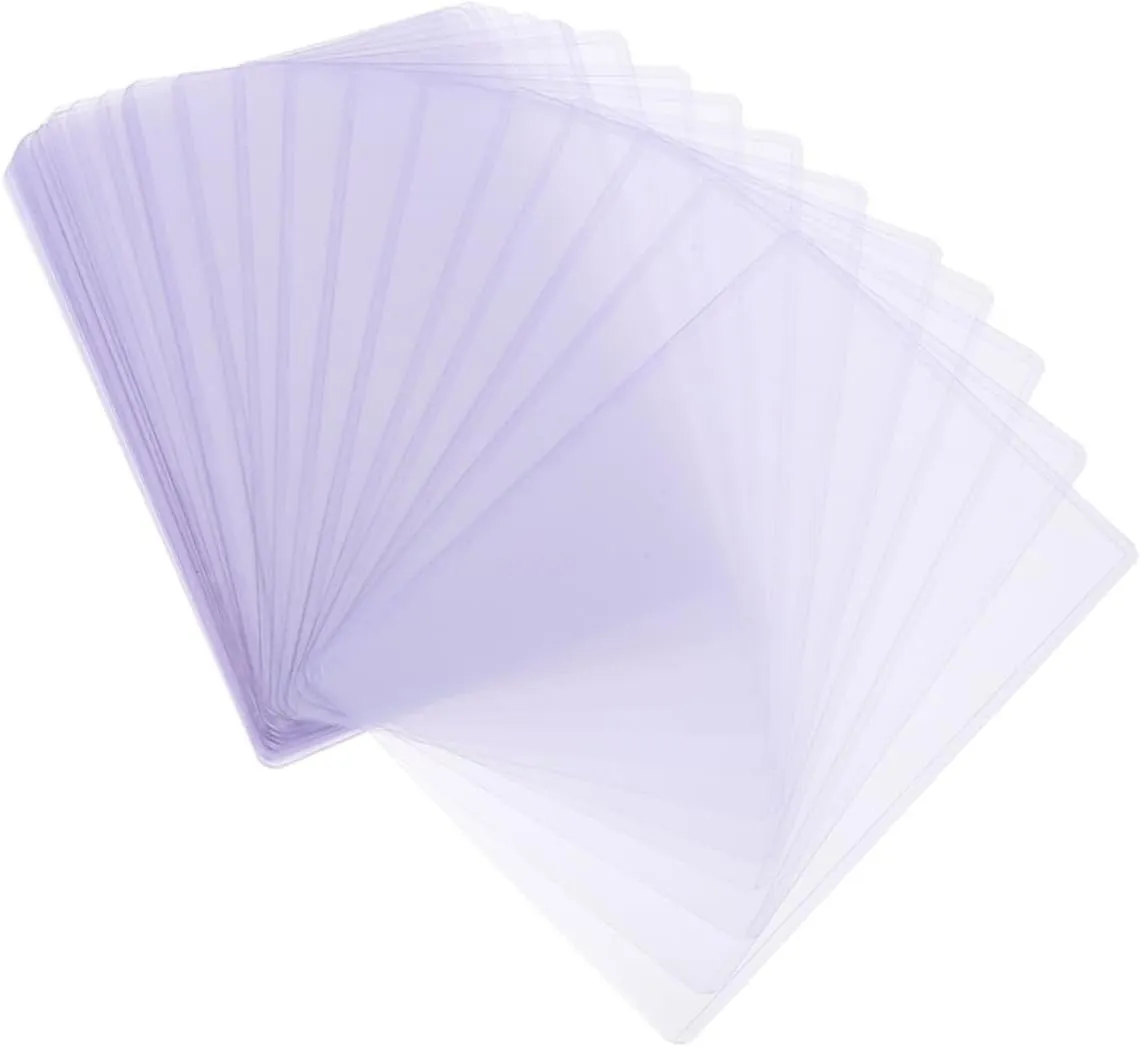 50pcs Hard Plastic Photo Card Sleeves Plastic Protectors for Postcards Id Credit Cards Display Portable