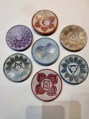 7 chakra soapstone incense holder