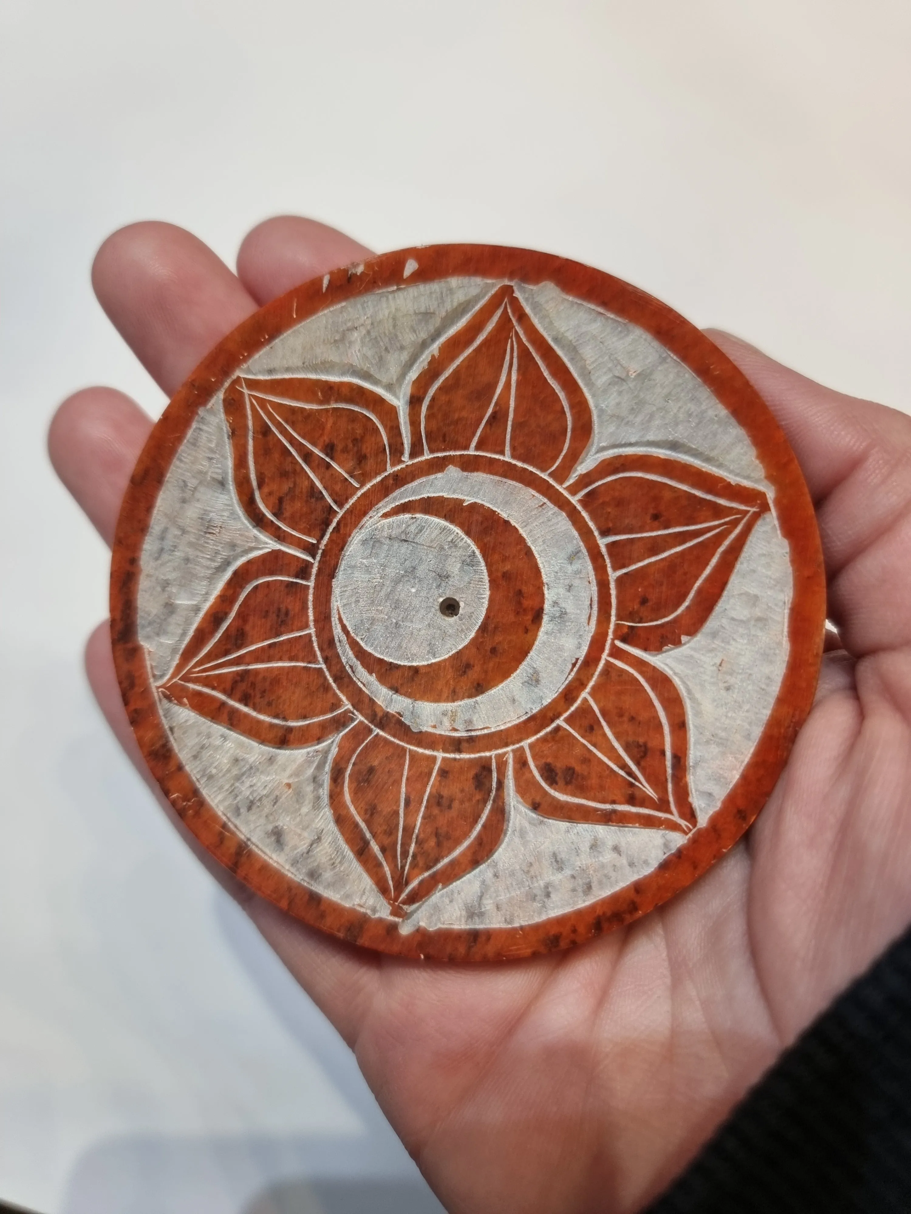 7 chakra soapstone incense holder