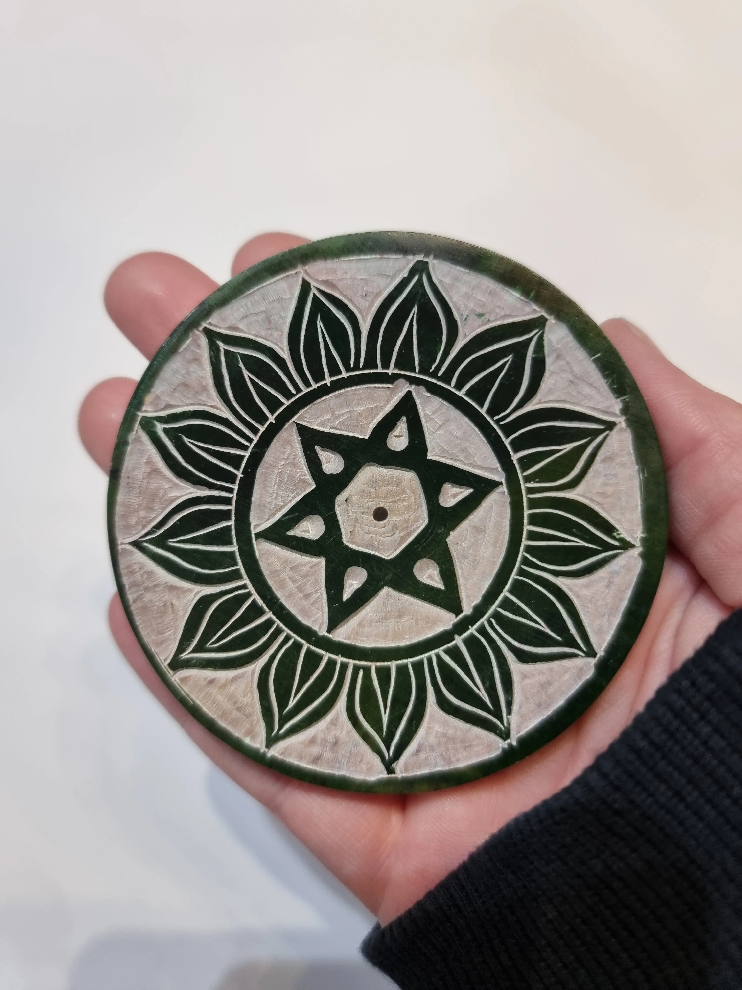 7 chakra soapstone incense holder