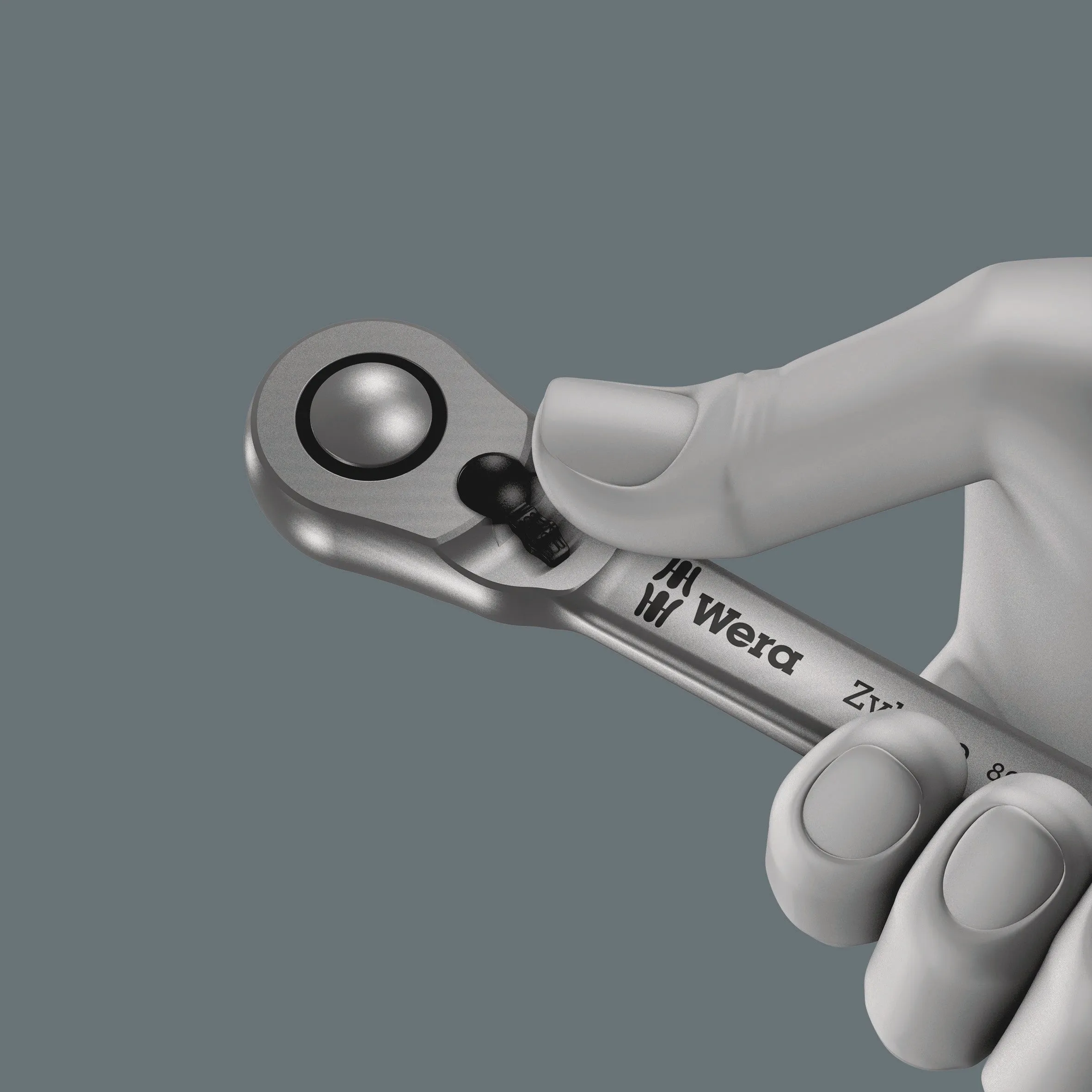 8004 A Zyklop Metal Ratchet with switch lever and 1/4" drive