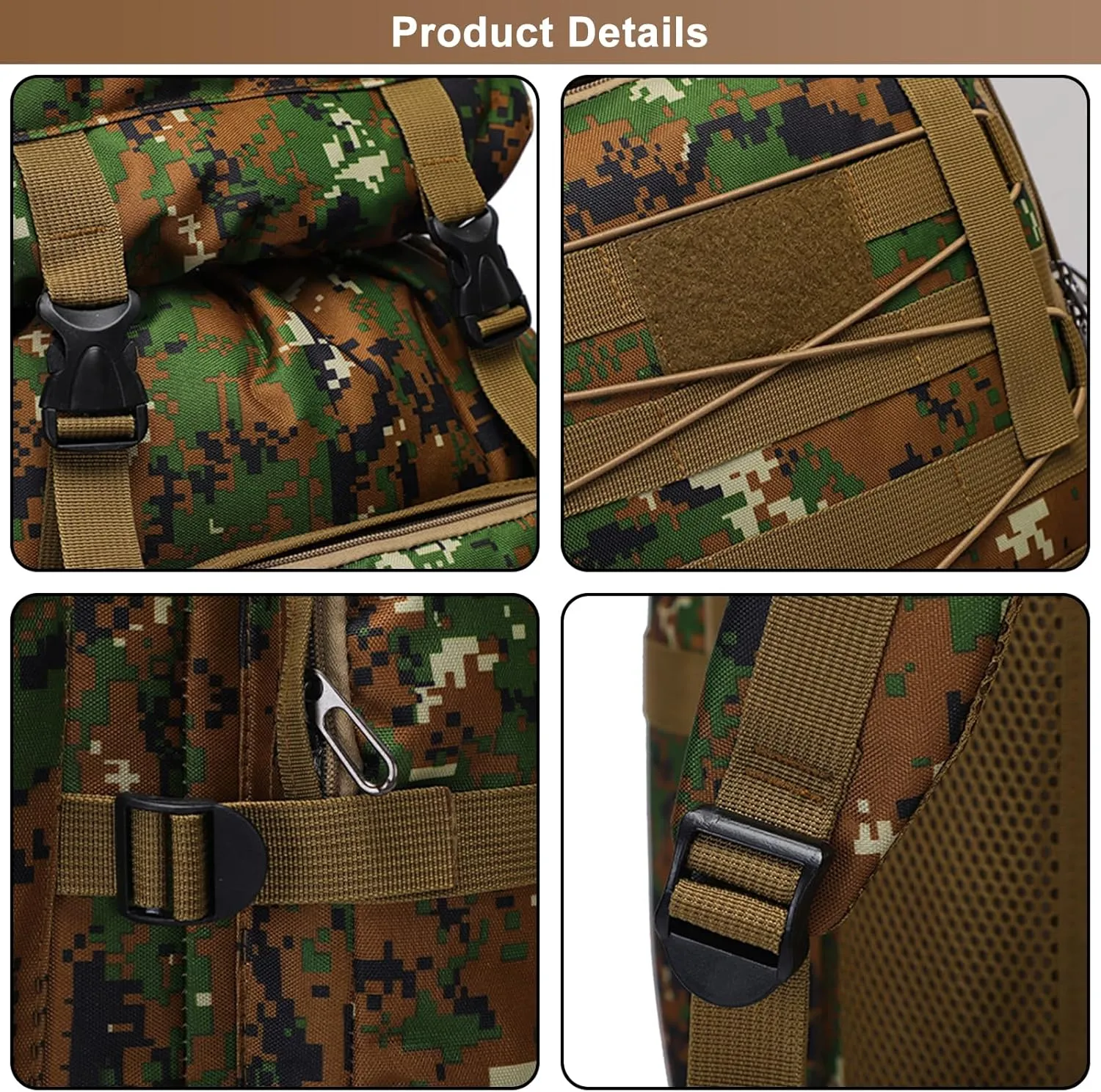 80L Outdoor Camping Backpack for Men Women, Large Capacity Polyester Tactical Rucksack Hiking Travel Duffel Bags (A/Multicolor)