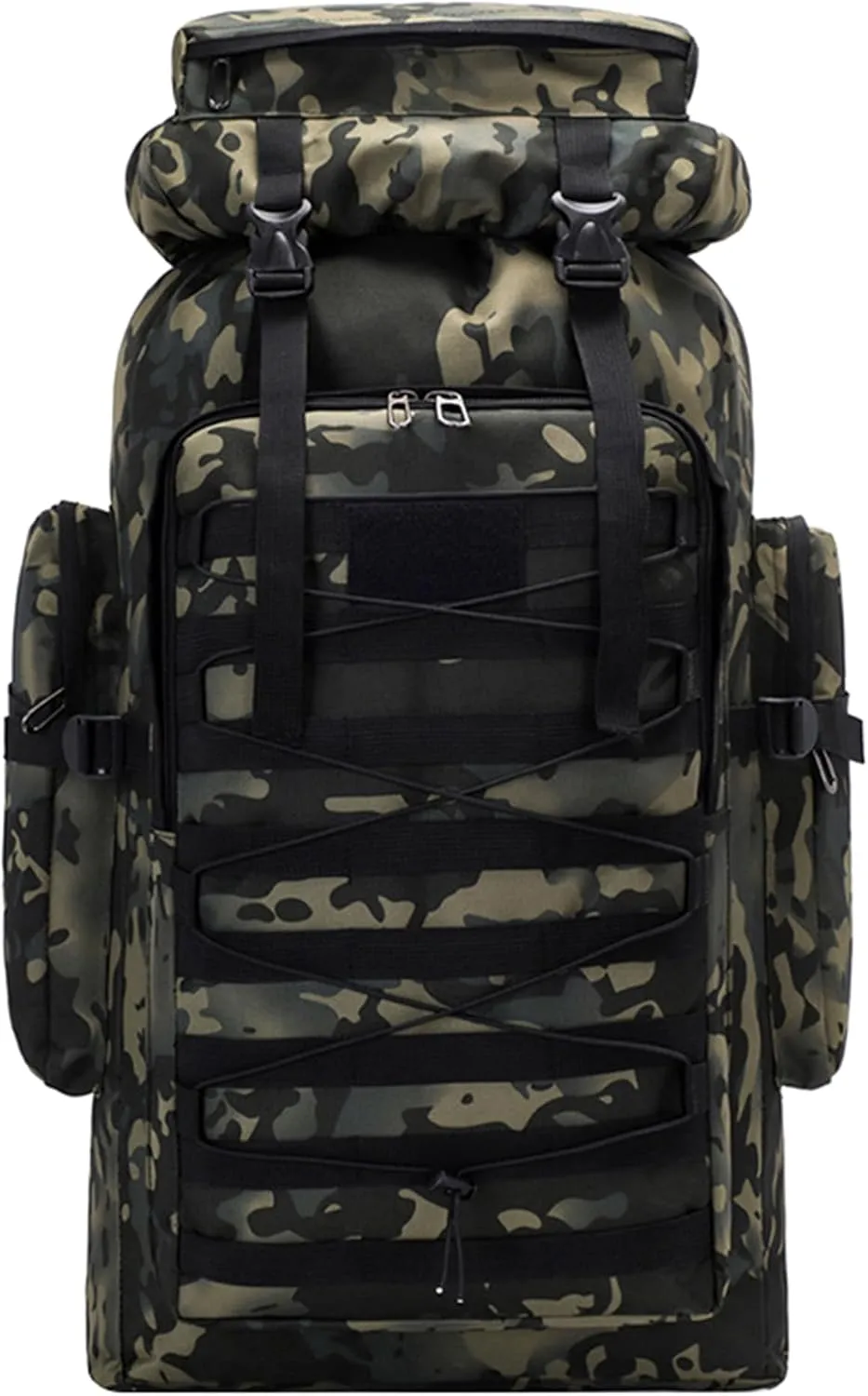 80L Outdoor Camping Backpack for Men Women, Large Capacity Polyester Tactical Rucksack Hiking Travel Duffel Bags (A/Multicolor)