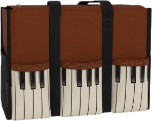 84hoods Large Tote Bag for Women. Bag with Multiple Convenient Pockets and Zipper. Gift for Music Teacher, Piano Lover.