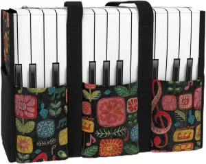 84hoods Large Tote Bag for Women. Bag with Multiple Convenient Pockets and Zipper. Gift for Music Teacher, Piano Lover.