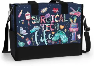 84hoods Large Tote Bag for Women. Gift for Nurse. Waterproof Bag with Pockets and Zipper for Travel, Work, Grocery.