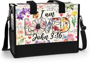 84hoods Large Tote Bag for Women with Pockets and Zipper for Travel, Work, Grocery. Christian Faith Religious Gift.