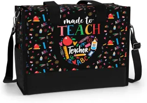 84hoods Large Waterproof Tote Bag with Pockets and Zipper for Travel, Work, Grocery. Gift for Women. Gift for Teacher.