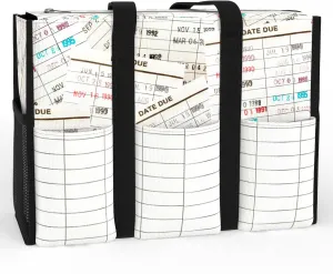 84hoods Multi-Pocket Waterproof Tote Bag with Multiple Convenient Pockets and Zipper. Gift for Women Book Lover, Librarian.