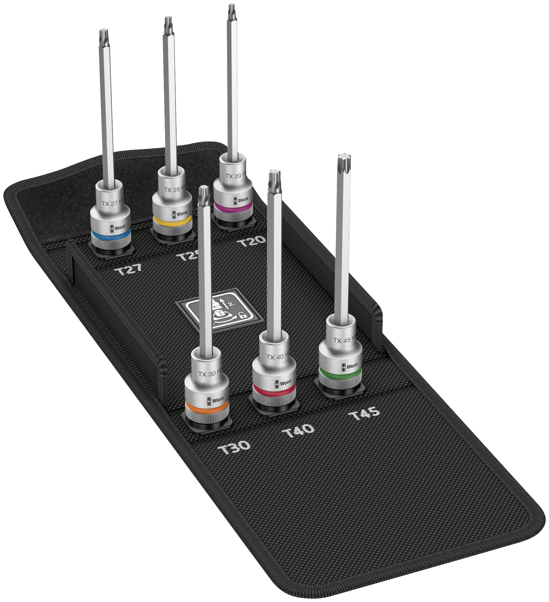 8767 C TORXÂ® HF 2 Zyklop bit socket set with 1/2" drive, with holding function