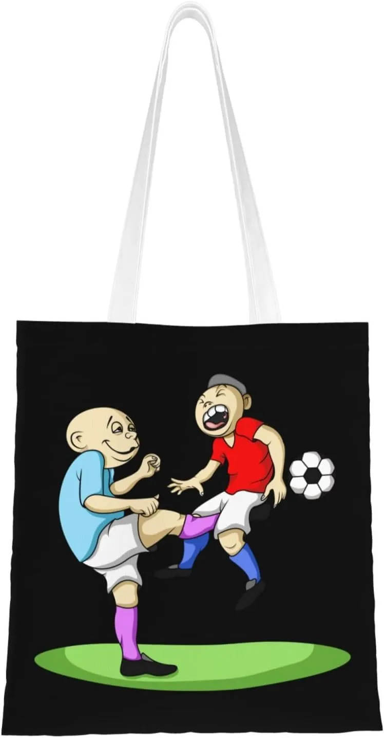 A Soccer Player Accidentally Kicks an Opponent Tote Bag for Women Canvas Shopping Bags Reusable Beach Bag Grocery Bags Tote Shoulder Bag Gift Bags