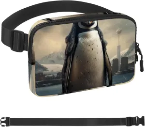Adventure Penguin-1458 Unisex Style Fanny Pack: Fashion Waist Packs, Crossbody Bags Sport Slim Fashionable for Jogging Hiking Hiker Woman Man