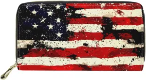 AFPANQZ Long Wallet for Women Slim Purse PU Leather Clutch Zip Around Cards Phone Holder