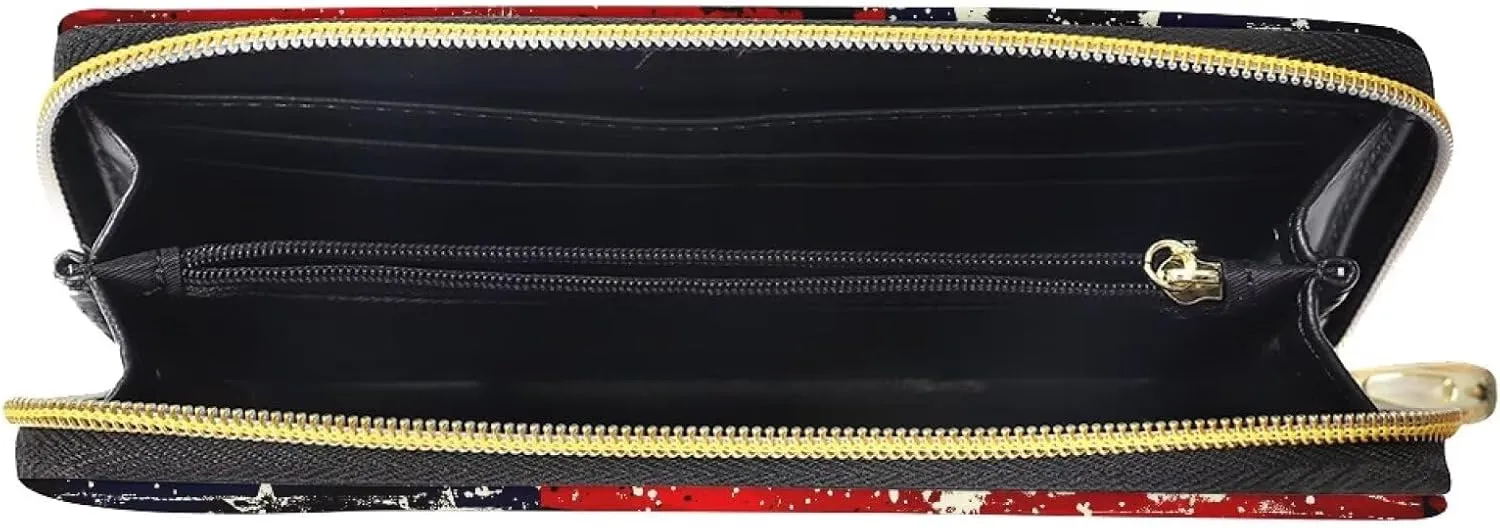 AFPANQZ Long Wallet for Women Slim Purse PU Leather Clutch Zip Around Cards Phone Holder