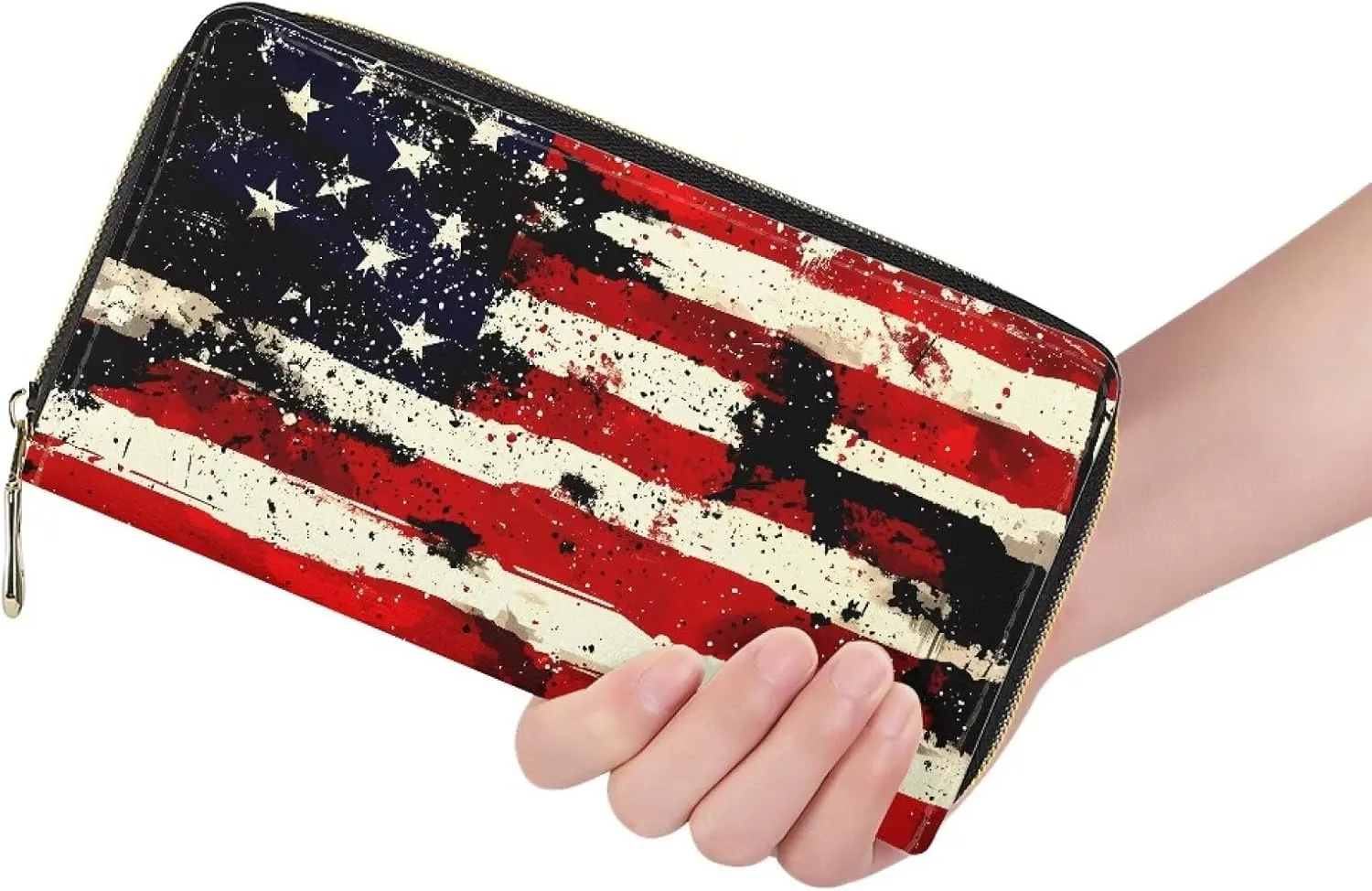 AFPANQZ Long Wallet for Women Slim Purse PU Leather Clutch Zip Around Cards Phone Holder