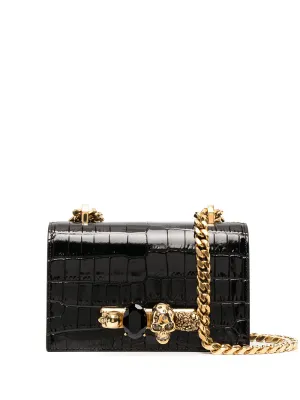 Alexander Mc Queen Jeweled Satchel Mini Leather Crossbody Bag