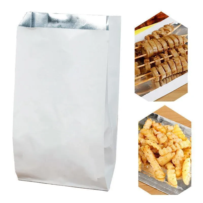 Aluminum Foil Paper Bags 500PCS 4Sizes White