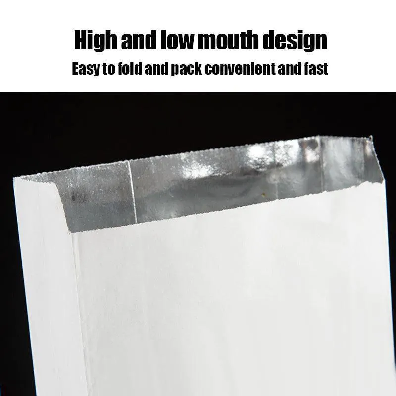 Aluminum Foil Paper Bags 500PCS 4Sizes White