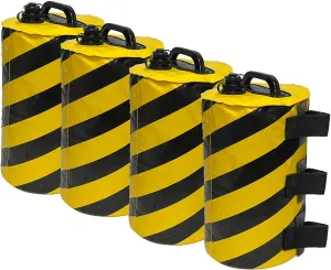 Anavim Canopy Water Weights Bag, Heavy Duty Leg Weights for Pop up Canopy 4pcs-Pack Black Yellow Stripes