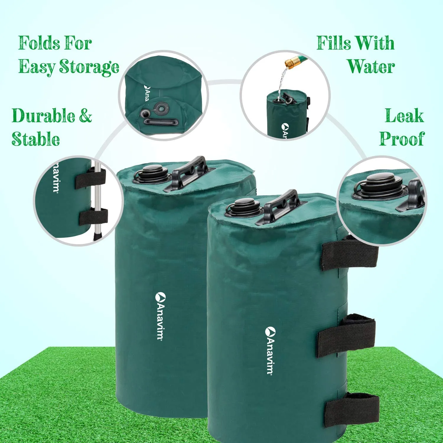 Anavim Canopy Water Weights Bag, Leg Weights for Pop up Canopy 2pcs-Pack