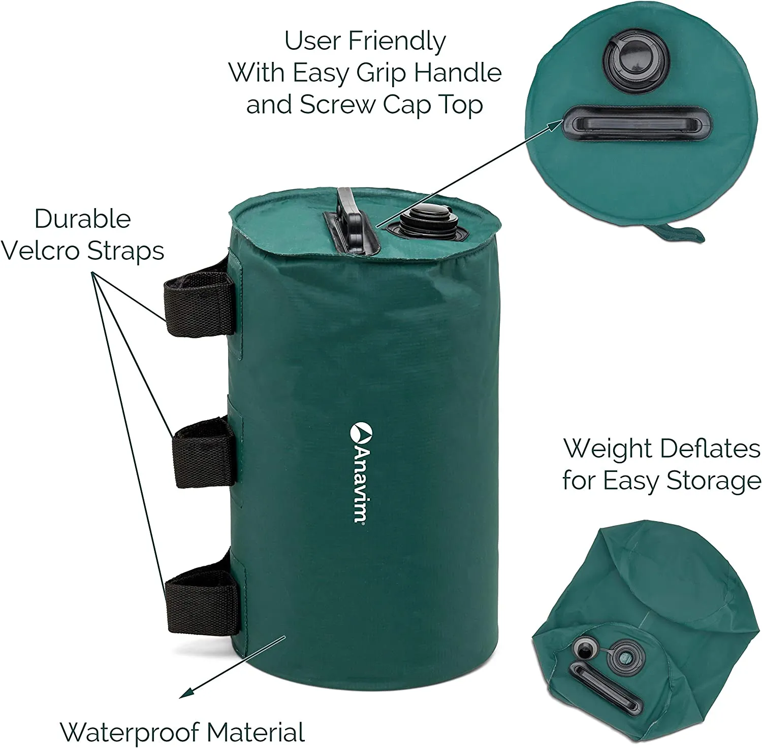 Anavim Canopy Water Weights Bag, Leg Weights for Pop up Canopy 2pcs-Pack