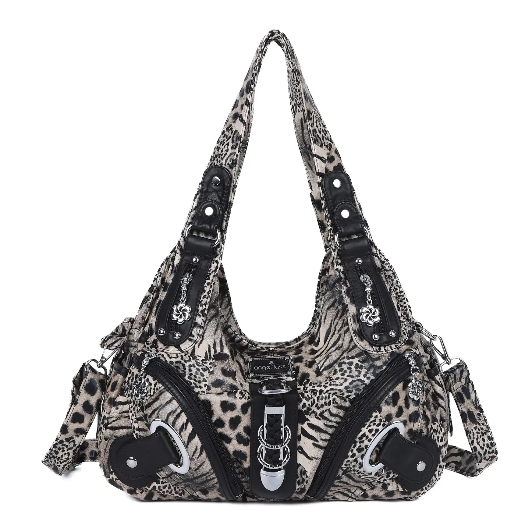 Angelkiss Women Handbags Leopard Bag Top-handle Handbag Fashion Satchel Dumpling Pack Shoulder Bag Tote Bag Hobos Large Purse