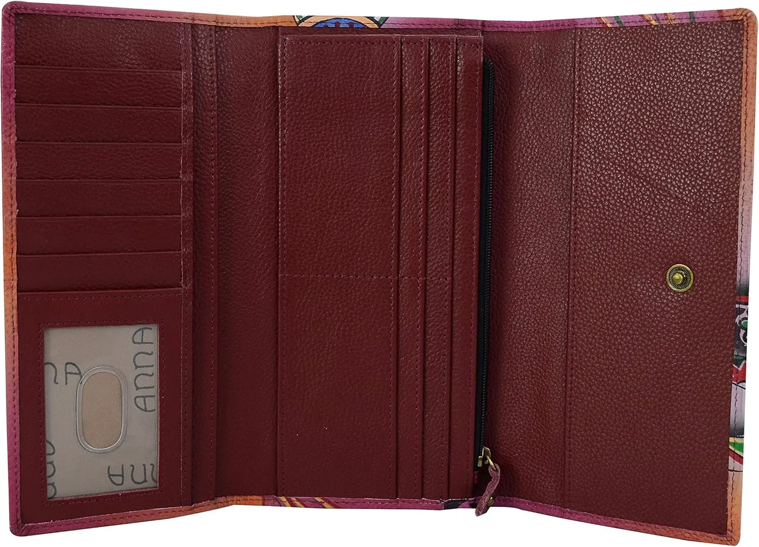 Anna by Anuschka Women's Hand Painted Genuine Leather Multi Pocket Wallet