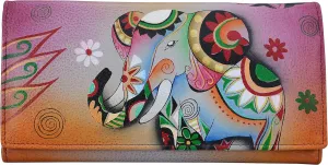 Anna by Anuschka Women's Hand Painted Genuine Leather Multi Pocket Wallet