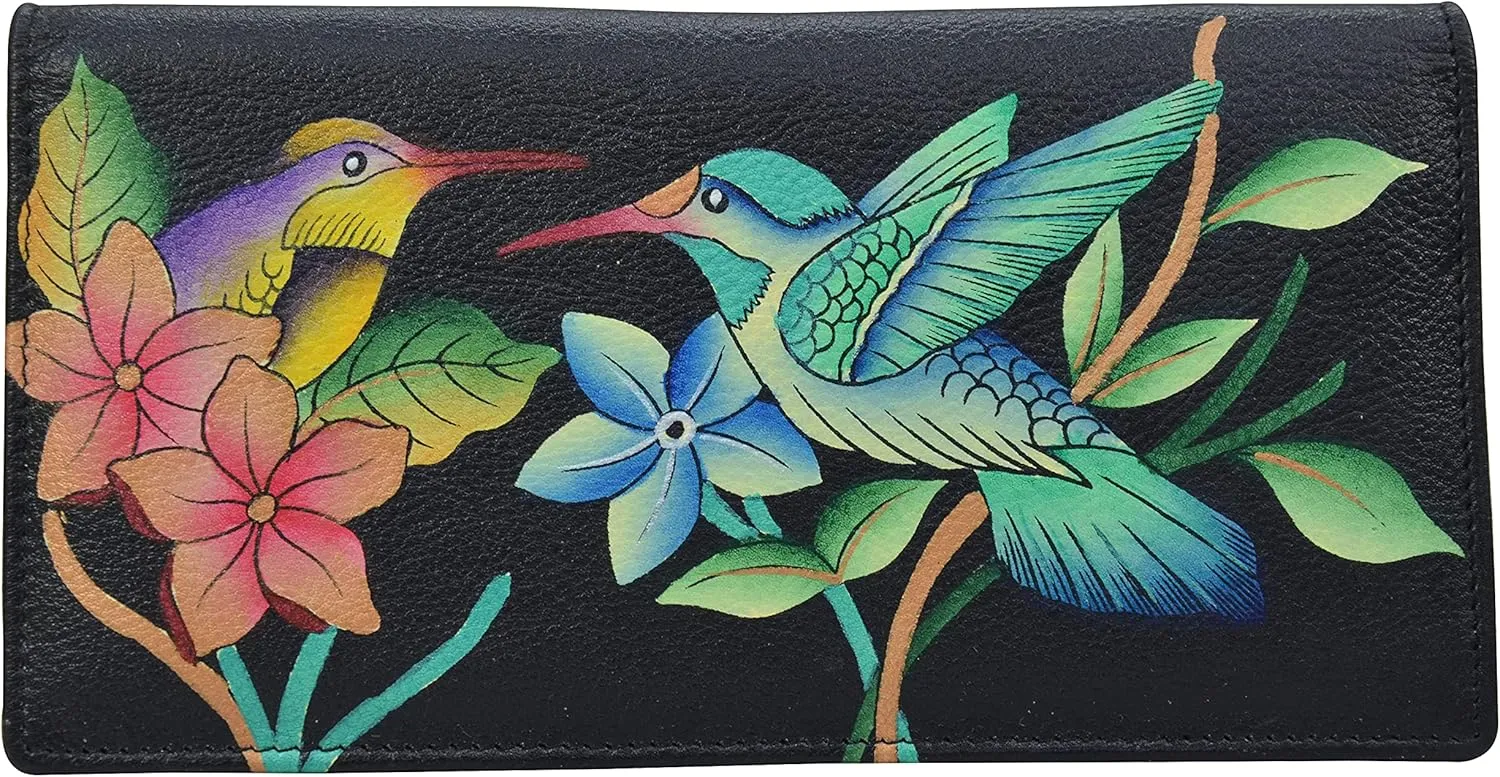 Anna by Anuschka Women's Hand Painted Leather Two-fold Clutch Wallet