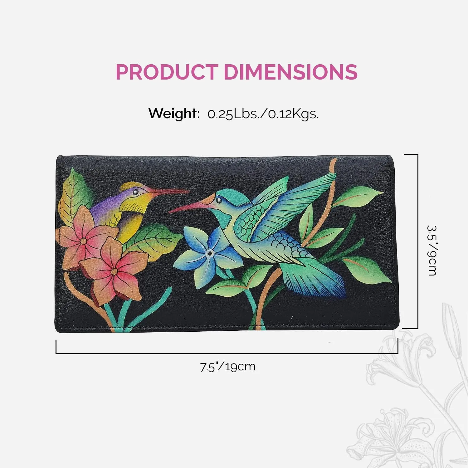 Anna by Anuschka Women's Hand Painted Leather Two-fold Clutch Wallet