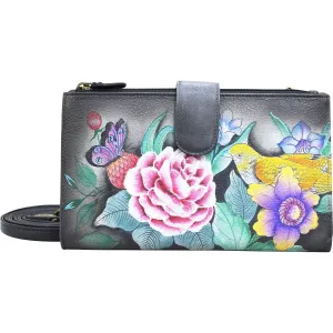 Anuschka Large Smartphone Case And Wallet Vintage Bouquet Leather