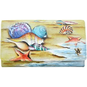 Anuschka RFID Blocking Accordion Flap Wallet Gift Of The Sea Leather