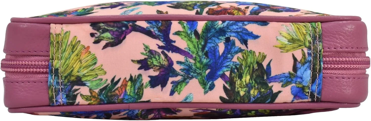 Anuschka Travel Jewellery Organizer - Wanderlust Collection - Nylon Fabric with Genuine Leather Trim and Artwork Print