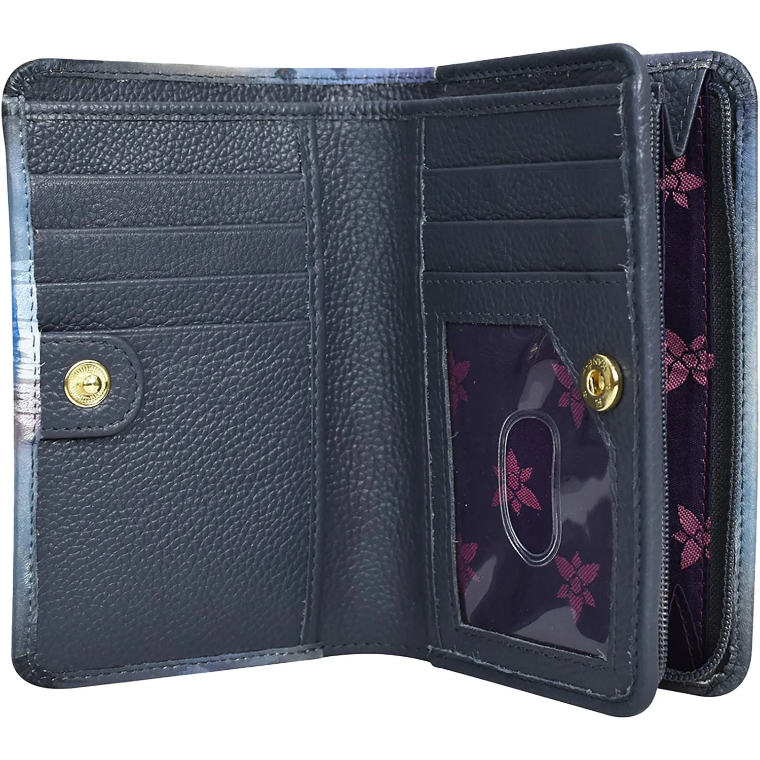 Anuschka Two Fold RFID Wallet Abstract Leopard Leather