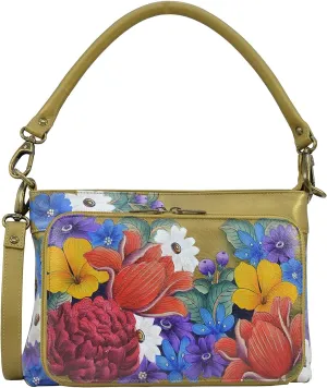 Anuschka Women’s Genuine Leather Shoulder Organiser - Hand Painted Exterior